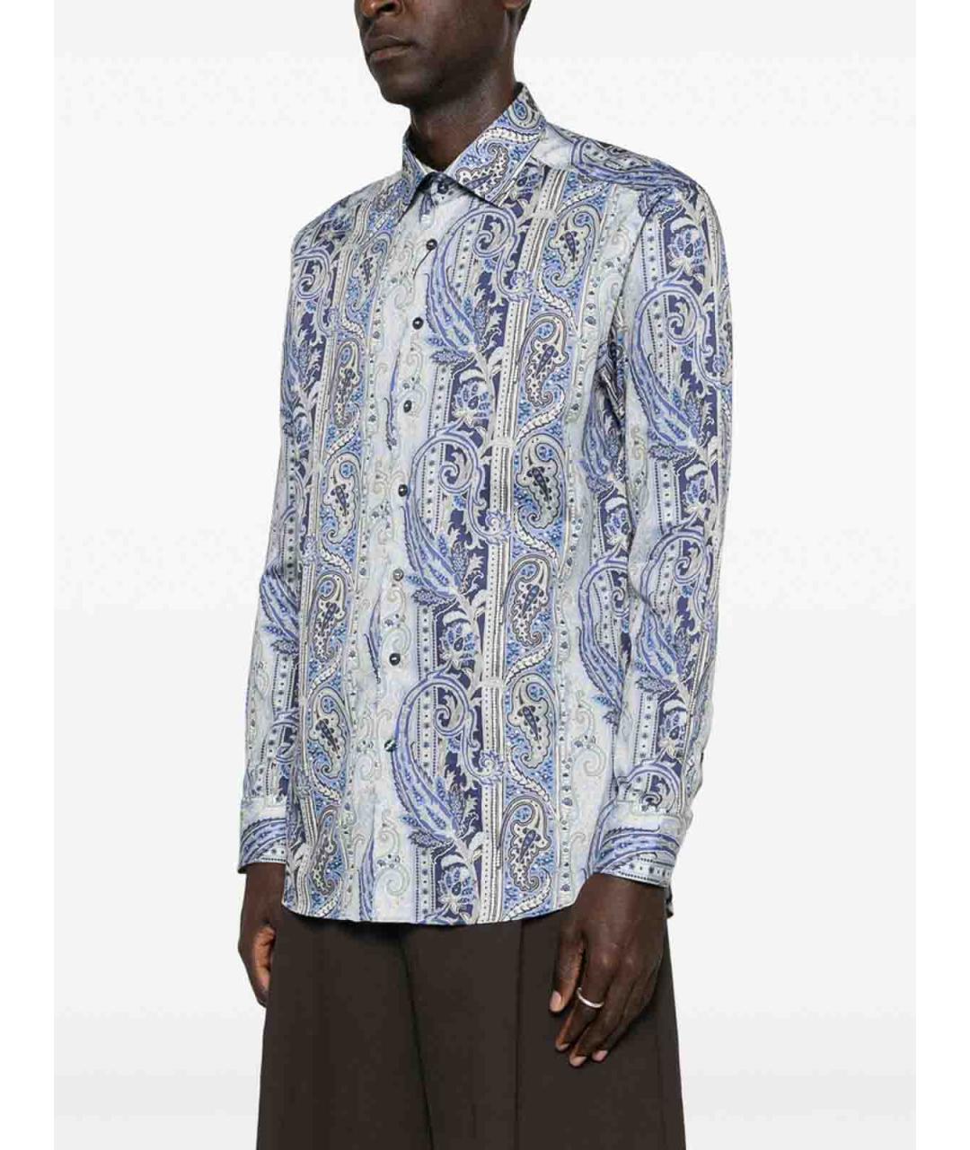 ETRO Синяя хлопковая классическая рубашка, фото 3