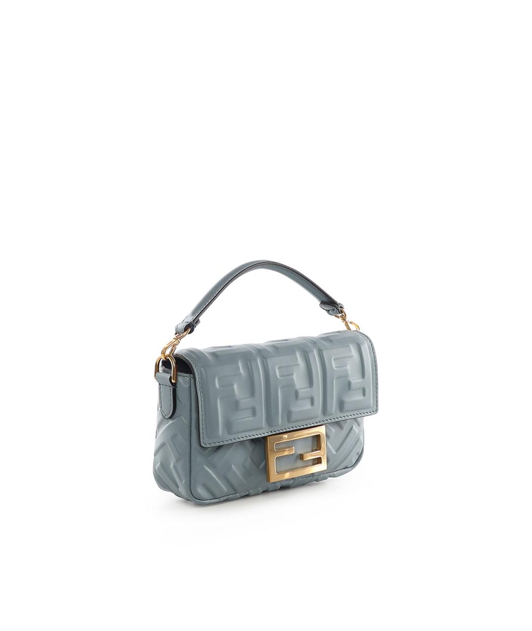FENDI Голубая кожаная сумка через плечо, фото 2