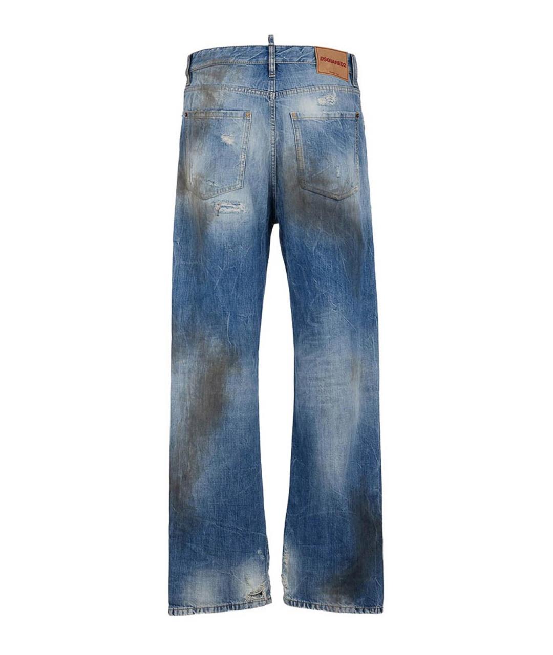 DSQUARED2 Синие хлопковые прямые джинсы, фото 2
