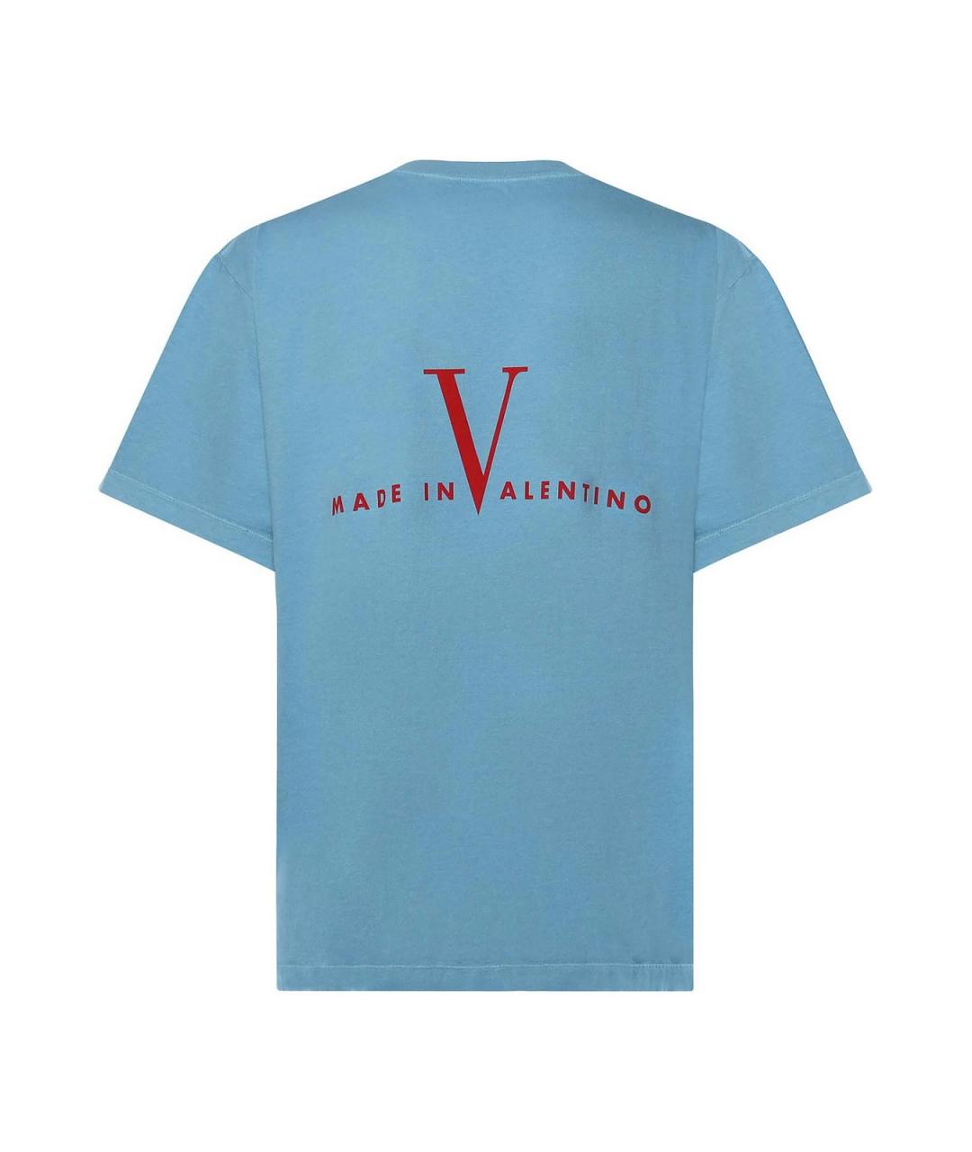 VALENTINO Синяя хлопковая футболка, фото 3