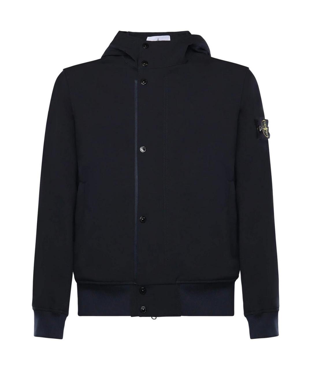STONE ISLAND Темно-синяя полиамидовая куртка, фото 1