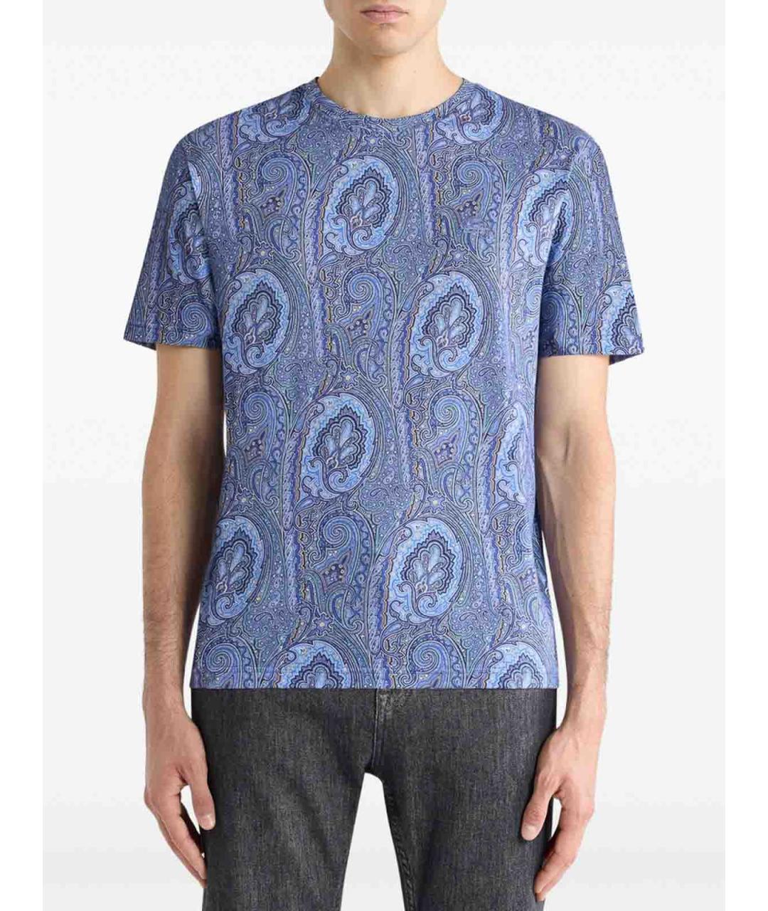 ETRO Синяя хлопковая футболка, фото 4