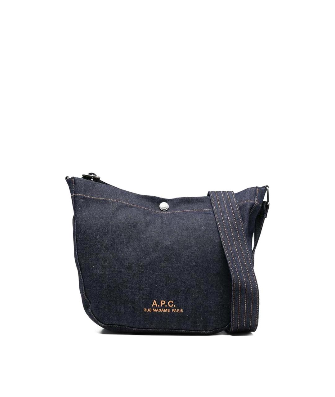 A.P.C. Синяя хлопковая сумка на плечо, фото 6