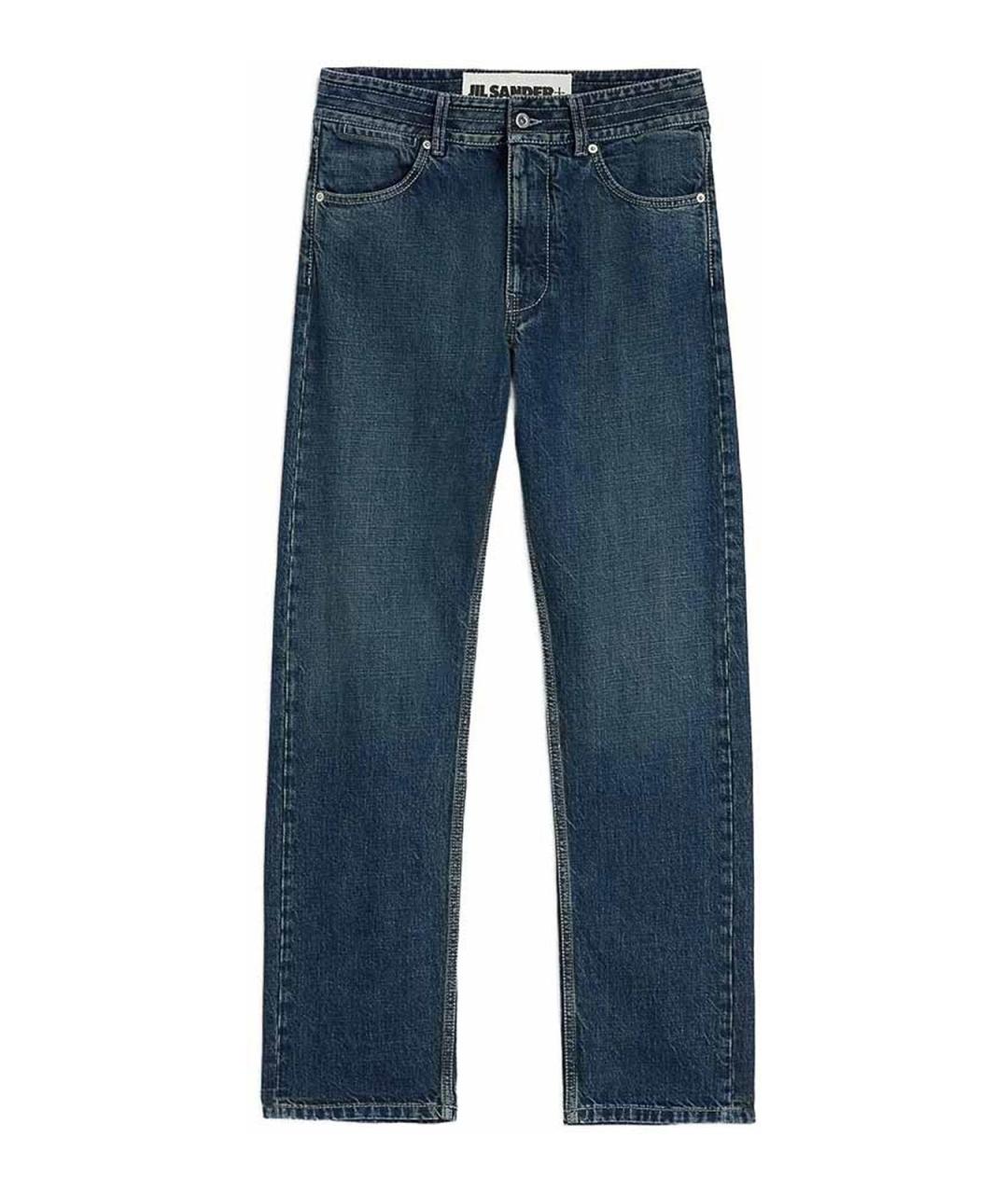 JIL SANDER Синие хлопковые повседневные брюки, фото 1