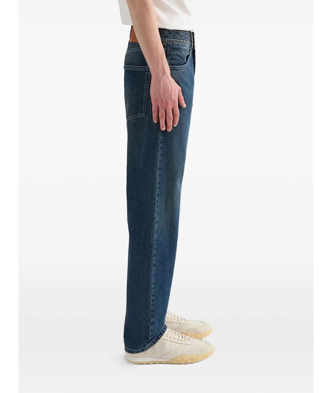 JIL SANDER Синие хлопковые повседневные брюки, фото 3
