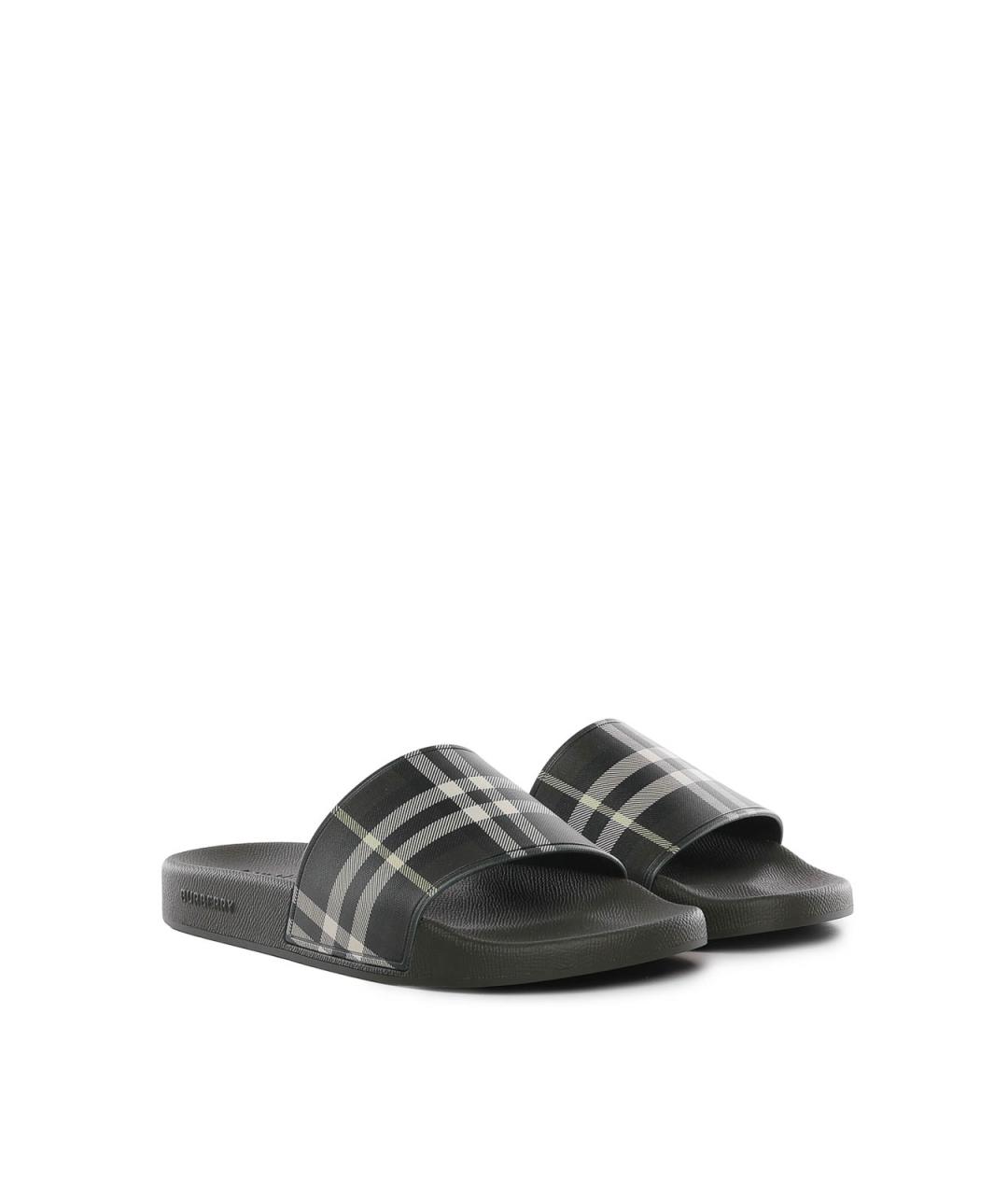BURBERRY Мульти резиновые шлепанцы, фото 2
