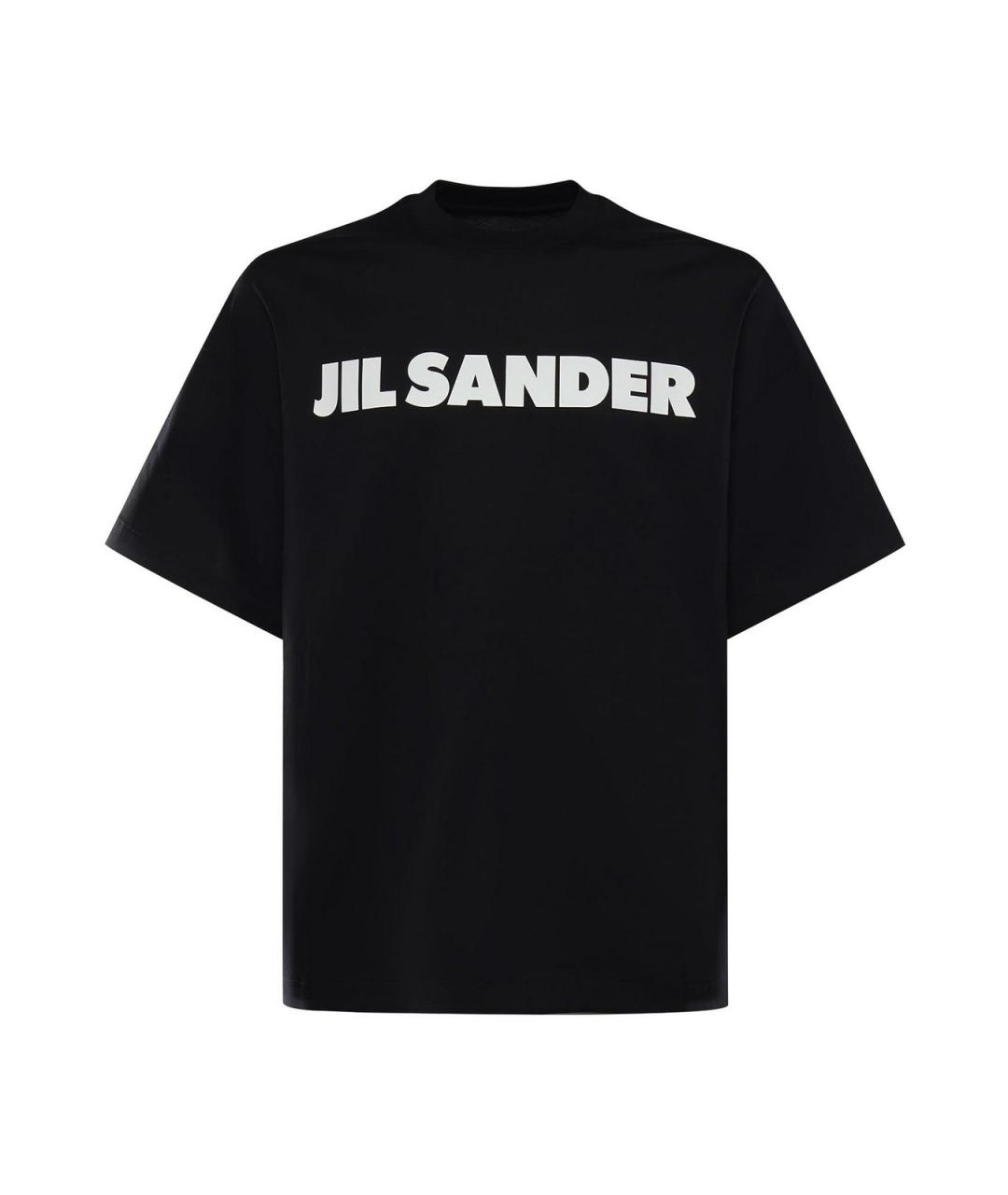 JIL SANDER Черная хлопковая футболка, фото 1