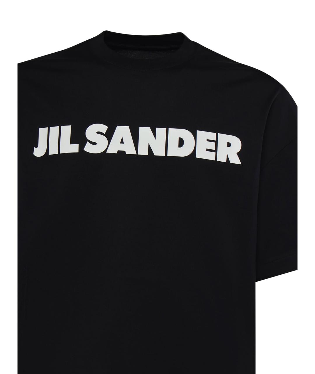 JIL SANDER Черная хлопковая футболка, фото 2