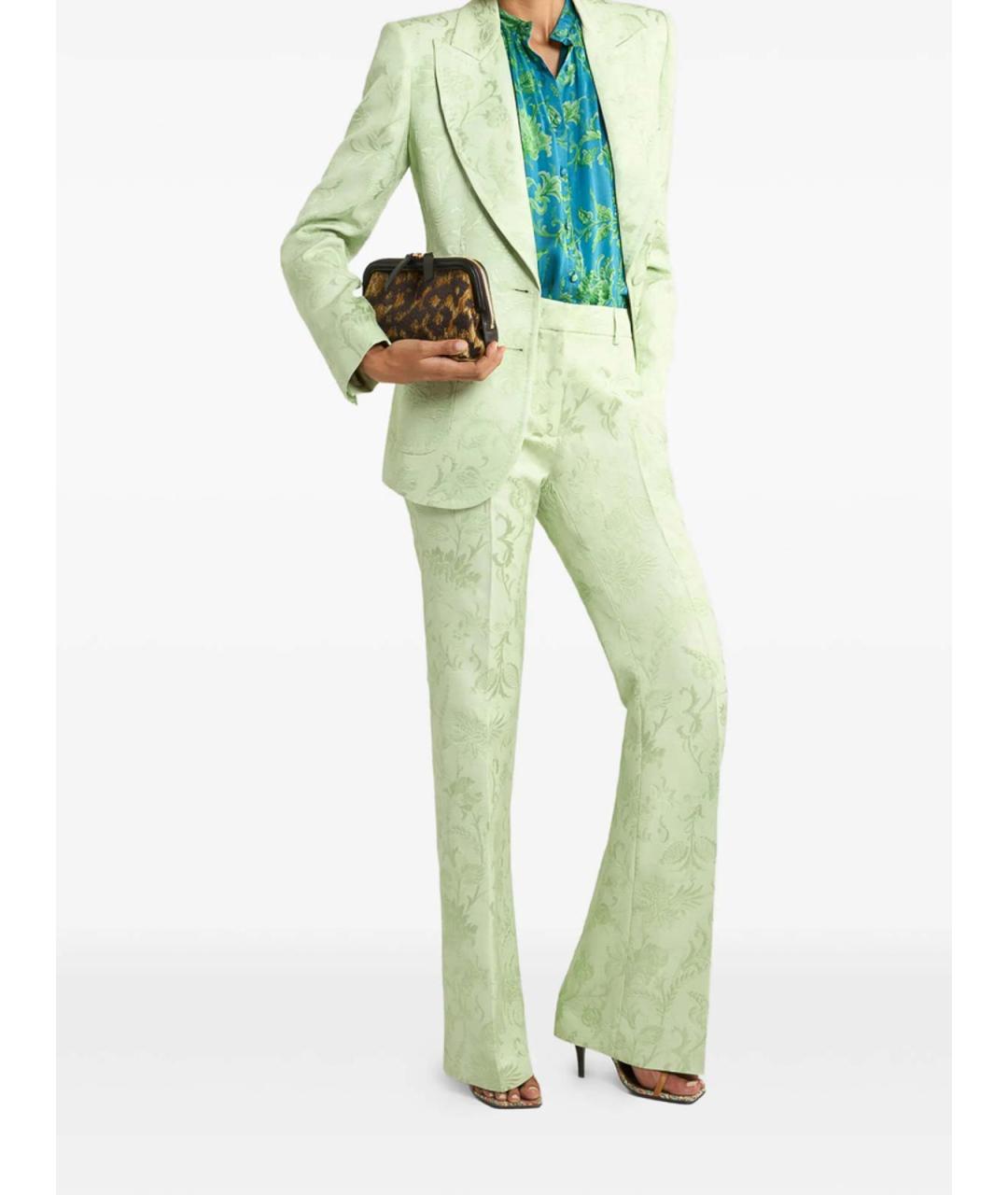 ETRO Зеленые вискозные брюки широкие, фото 2