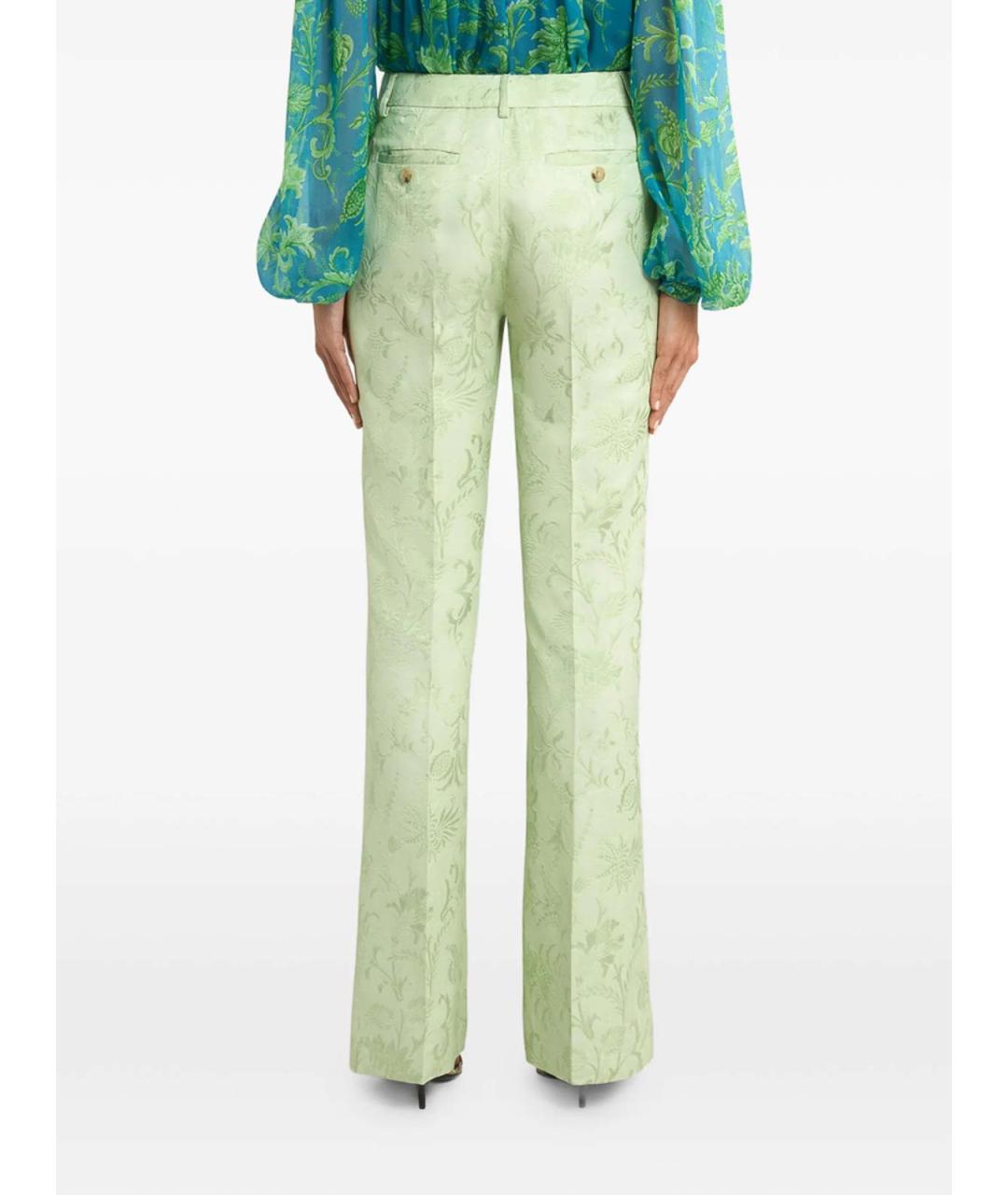 ETRO Зеленые вискозные брюки широкие, фото 3