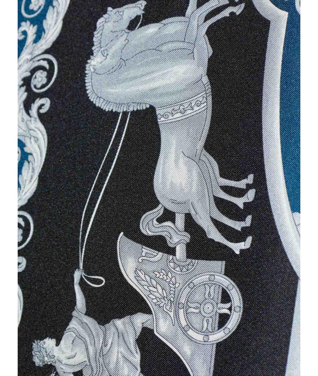 VERSACE Синяя шелковая кэжуал рубашка, фото 3