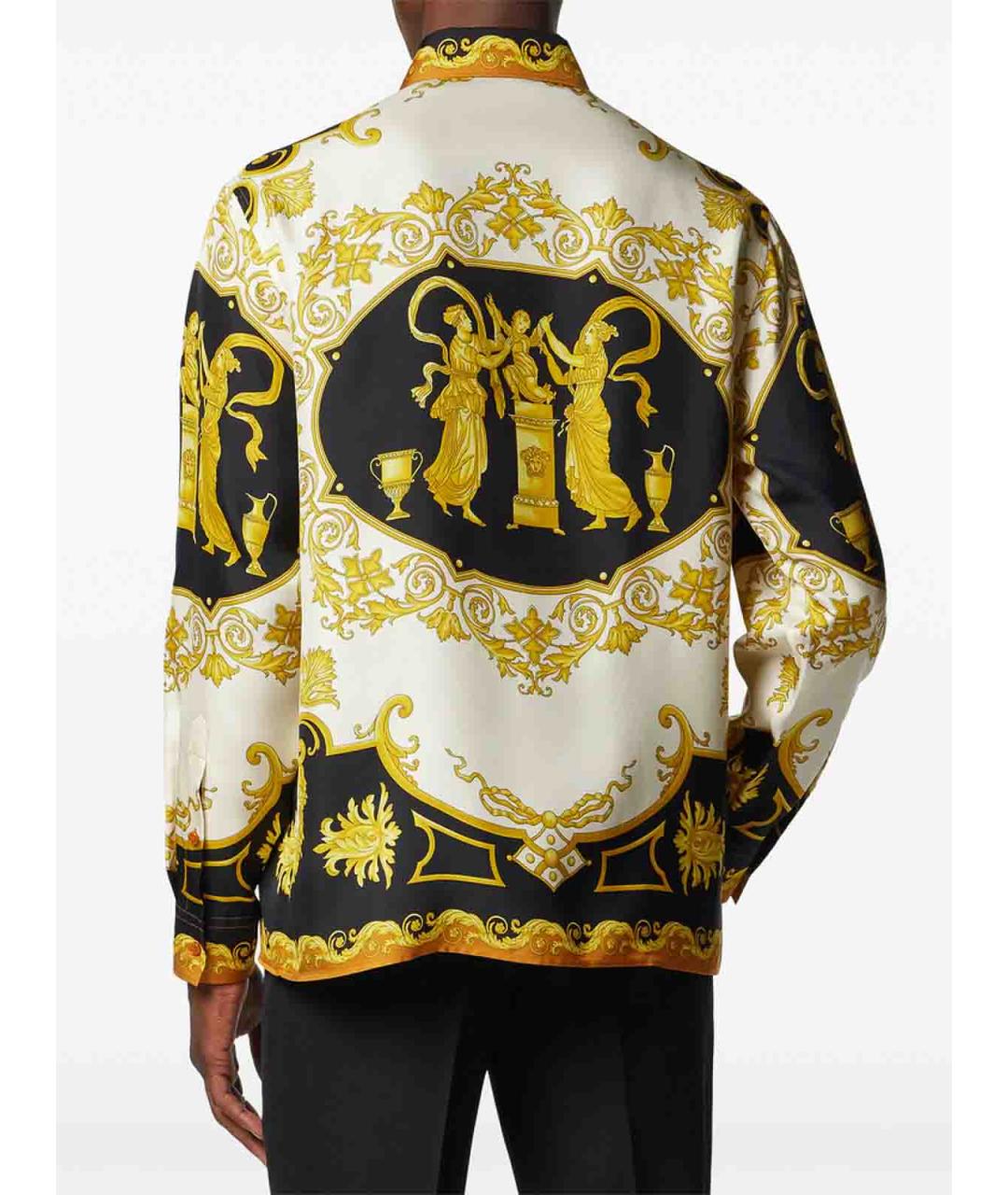 VERSACE Черная шелковая кэжуал рубашка, фото 4
