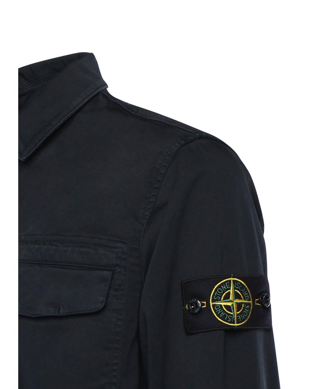 STONE ISLAND Черная хлопковая куртка, фото 2