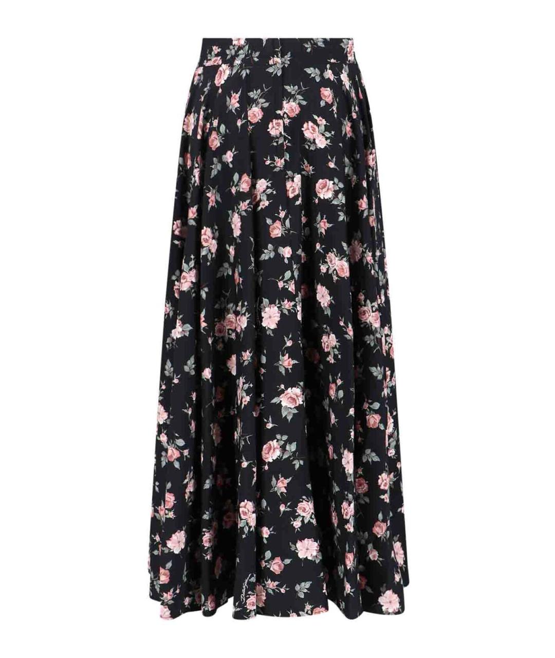 DOLCE&GABBANA Черная шелковая юбка миди, фото 2