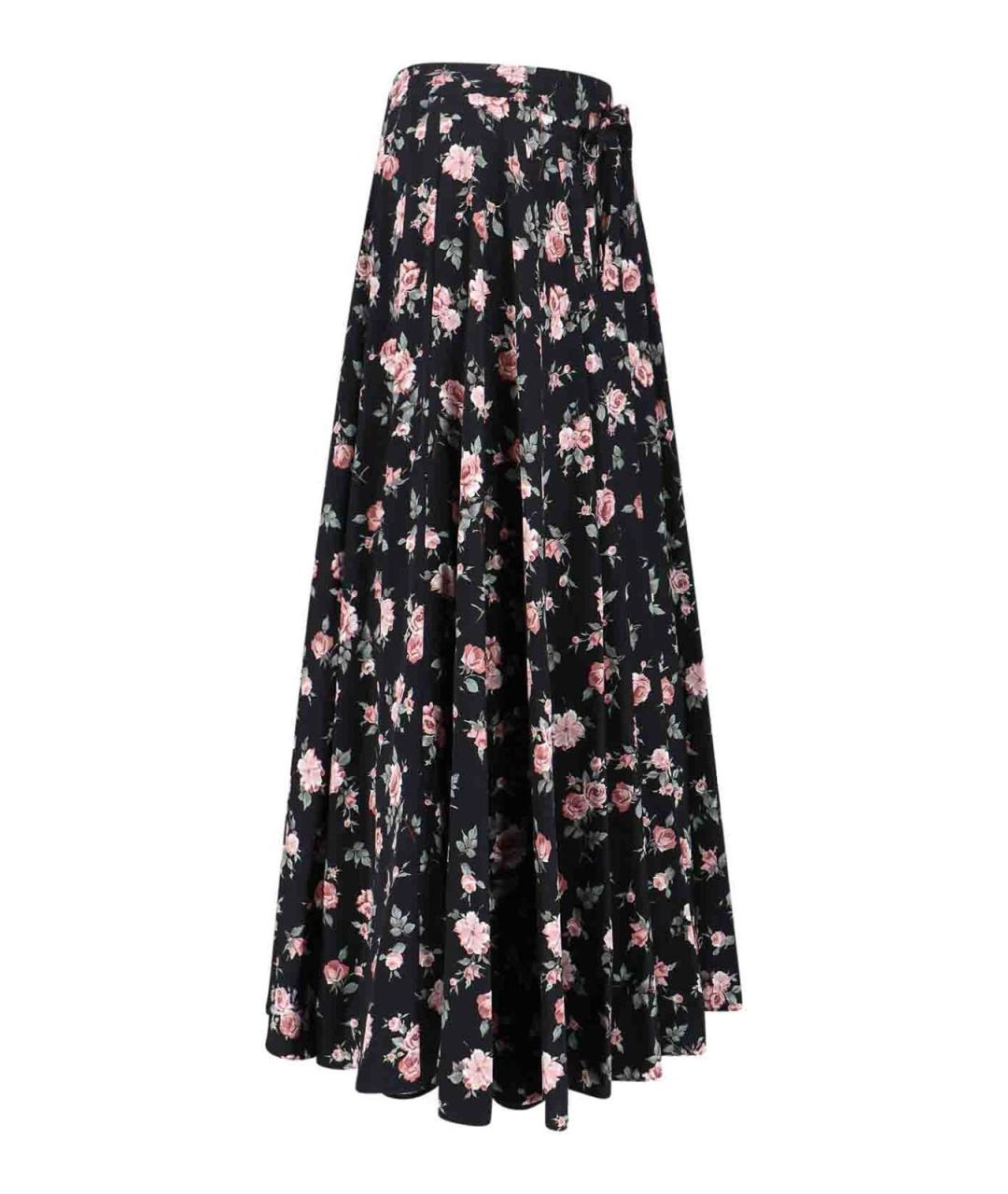 DOLCE&GABBANA Черная шелковая юбка миди, фото 3