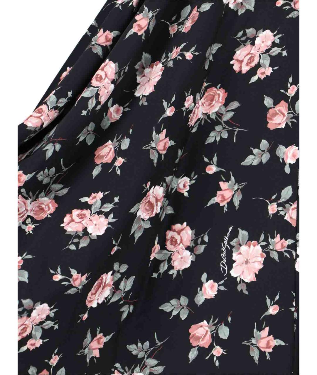 DOLCE&GABBANA Черная шелковая юбка миди, фото 5