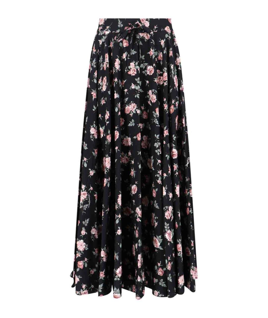 DOLCE&GABBANA Черная шелковая юбка миди, фото 1