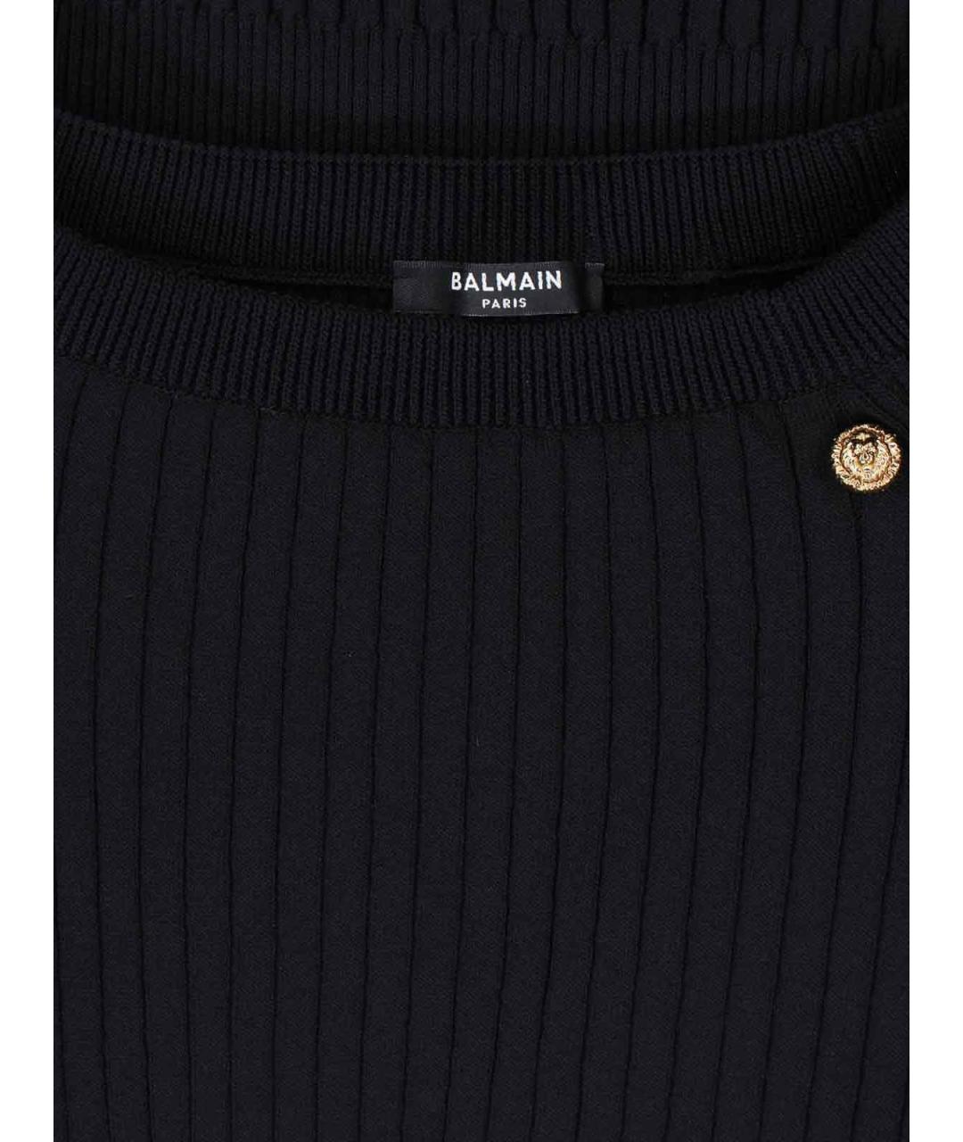 BALMAIN Черный вискозный джемпер / свитер, фото 4
