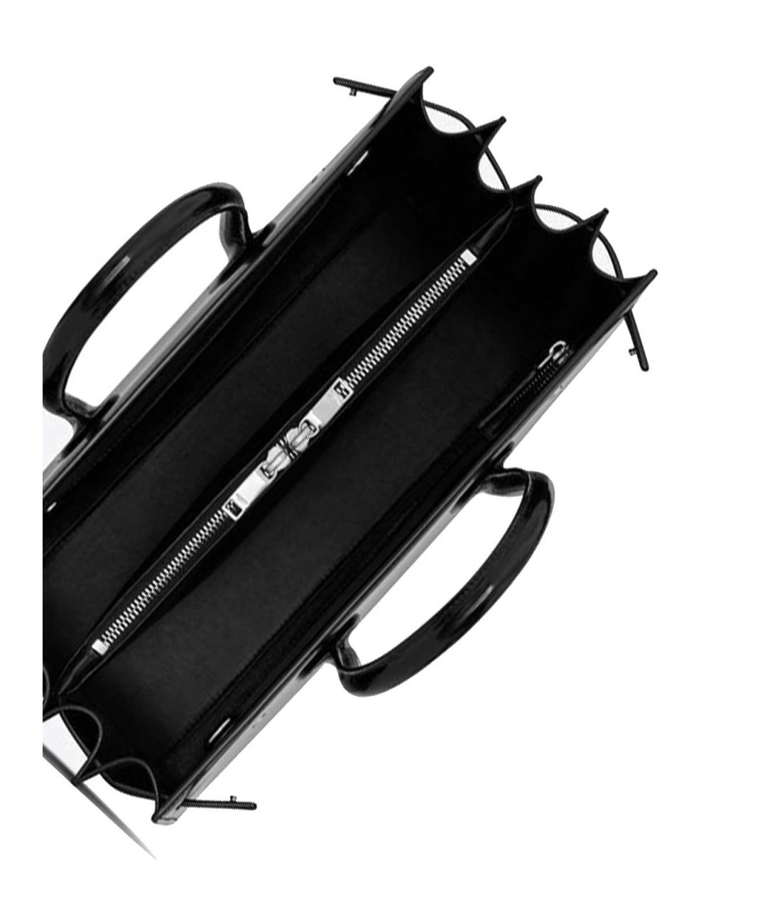SAINT LAURENT Черная сумка тоут из лакированной кожи, фото 4