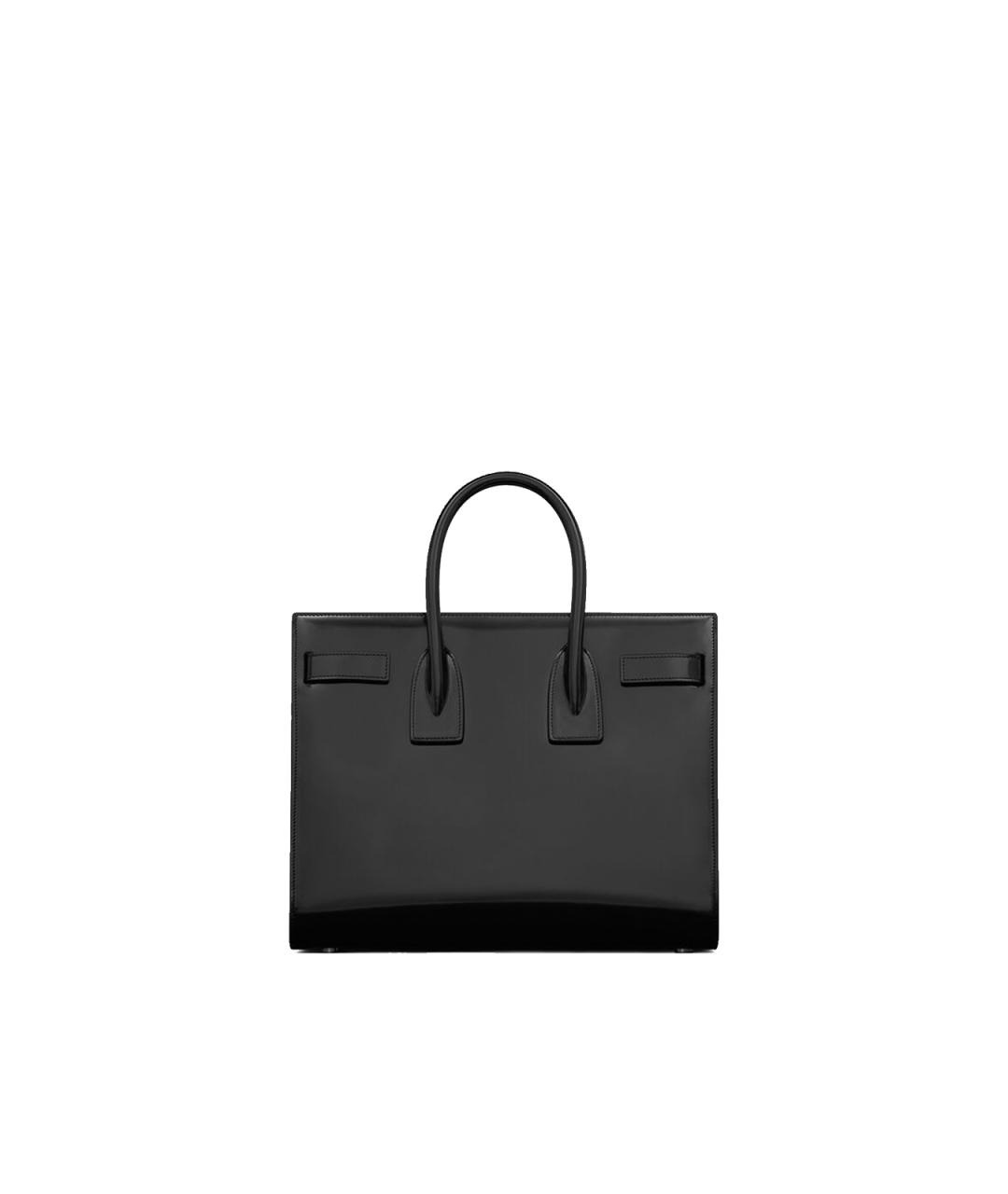 SAINT LAURENT Черная сумка тоут из лакированной кожи, фото 3