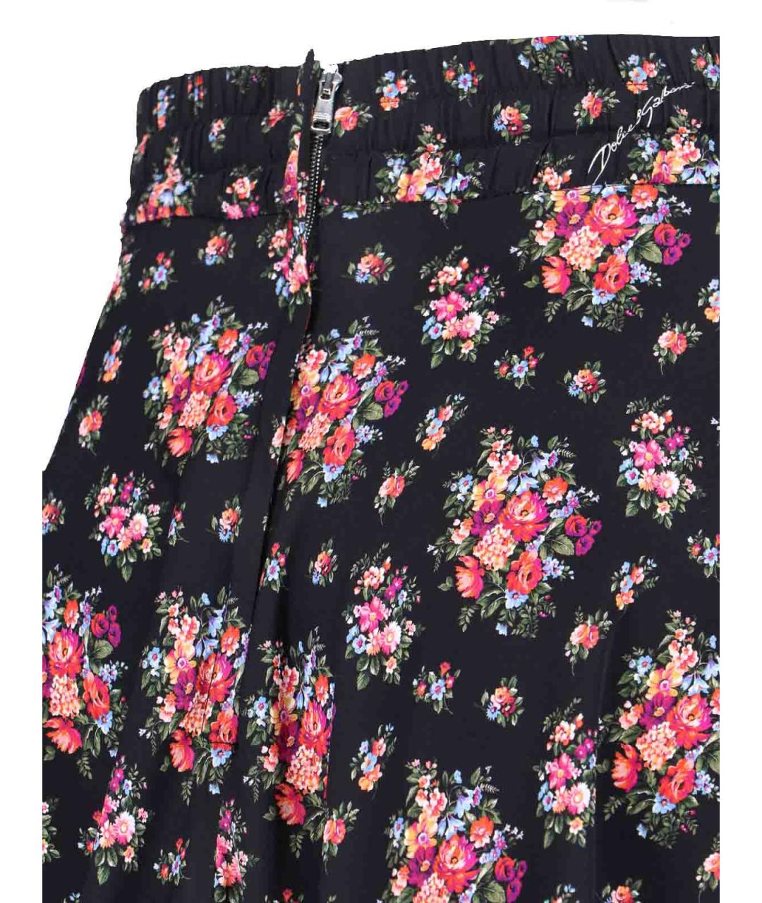 DOLCE&GABBANA Черная шелковая юбка миди, фото 4