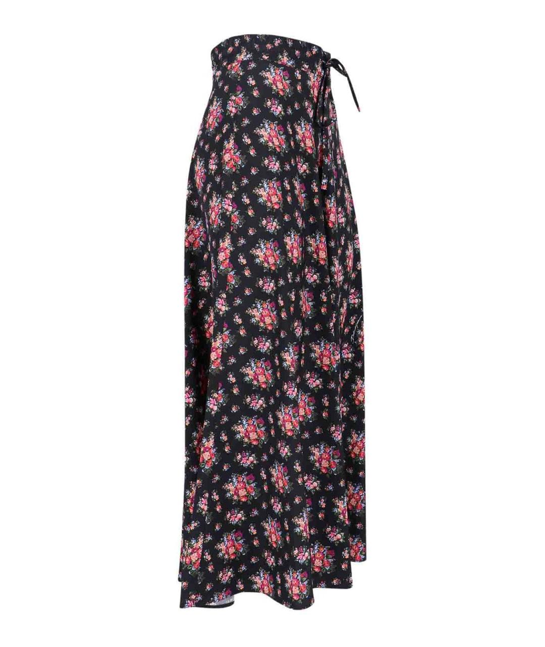 DOLCE&GABBANA Черная шелковая юбка миди, фото 3