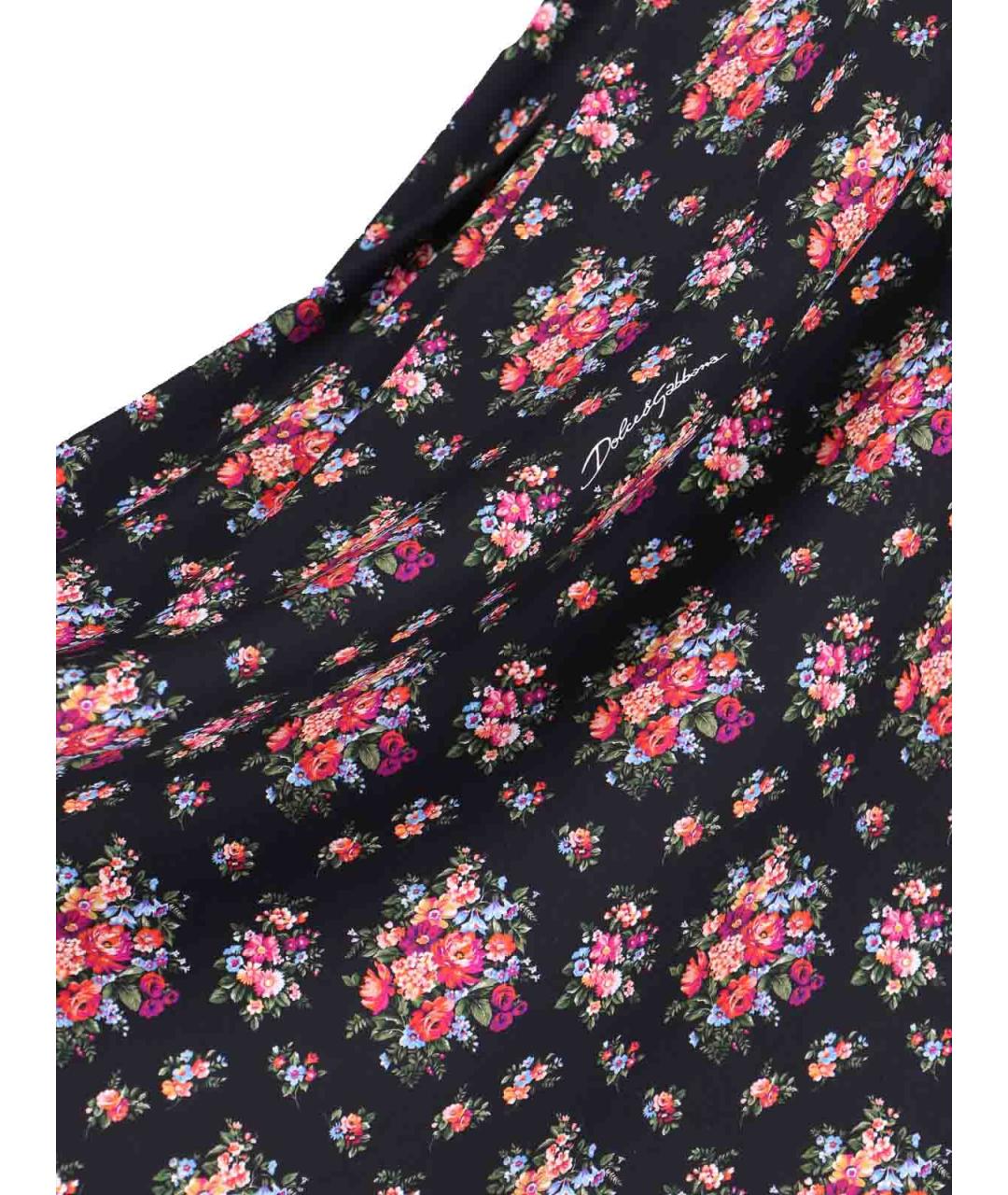 DOLCE&GABBANA Черная шелковая юбка миди, фото 5