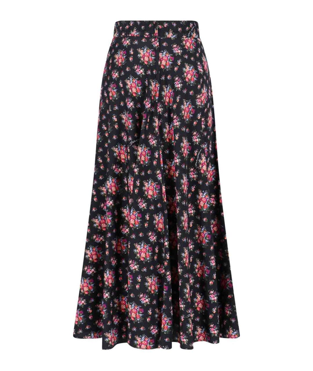 DOLCE&GABBANA Черная шелковая юбка миди, фото 2