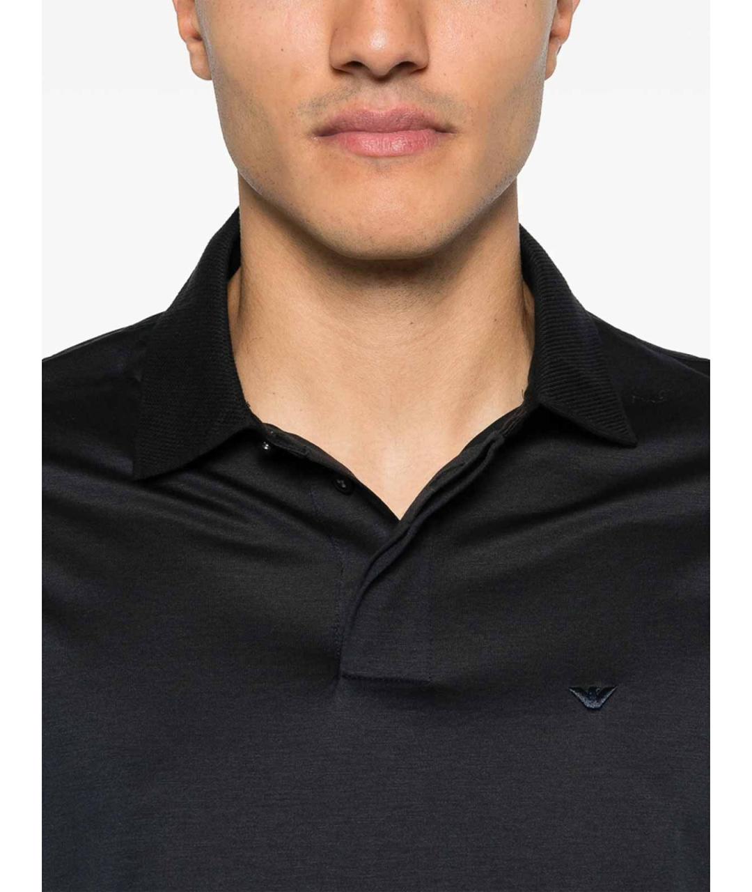 EMPORIO ARMANI Черный хлопковый джемпер / свитер, фото 5