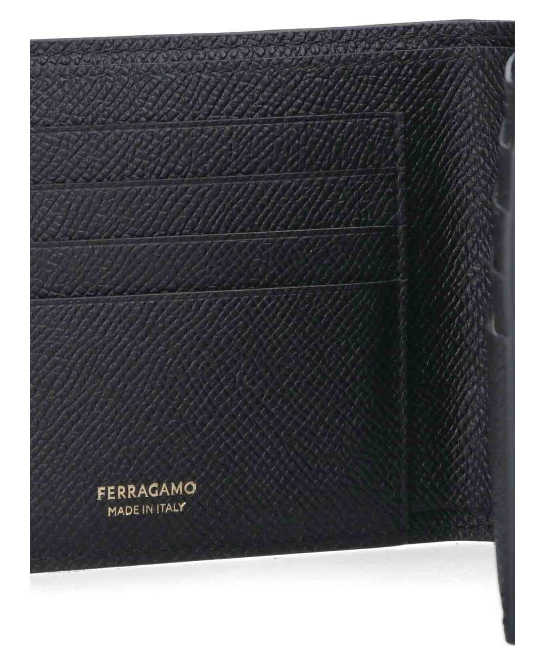 FERRAGAMO Черный кожаный кошелек, фото 5