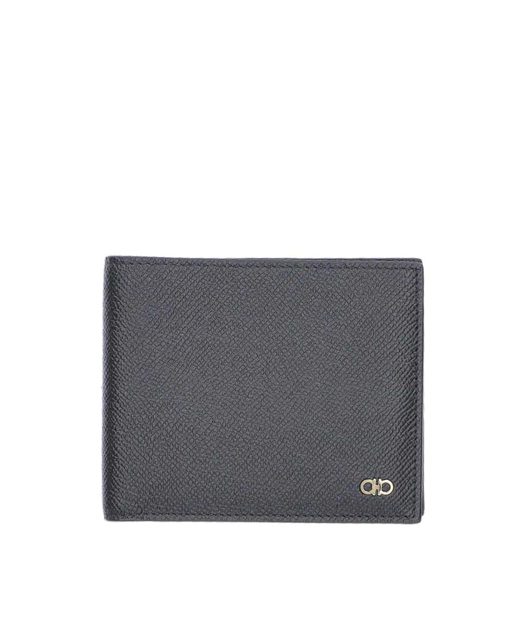 FERRAGAMO Черный кожаный кошелек, фото 1