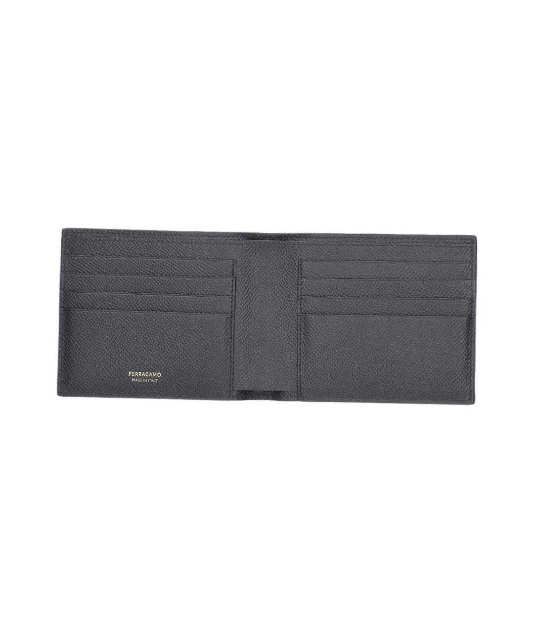 FERRAGAMO Черный кожаный кошелек, фото 2