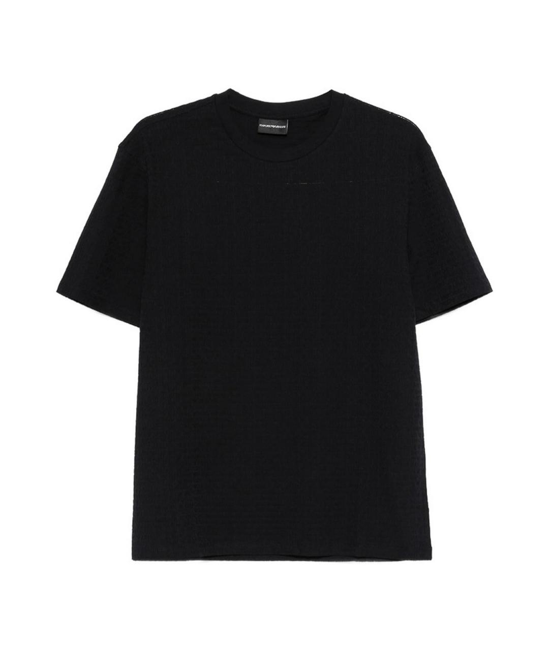 EMPORIO ARMANI Черная хлопковая футболка, фото 1
