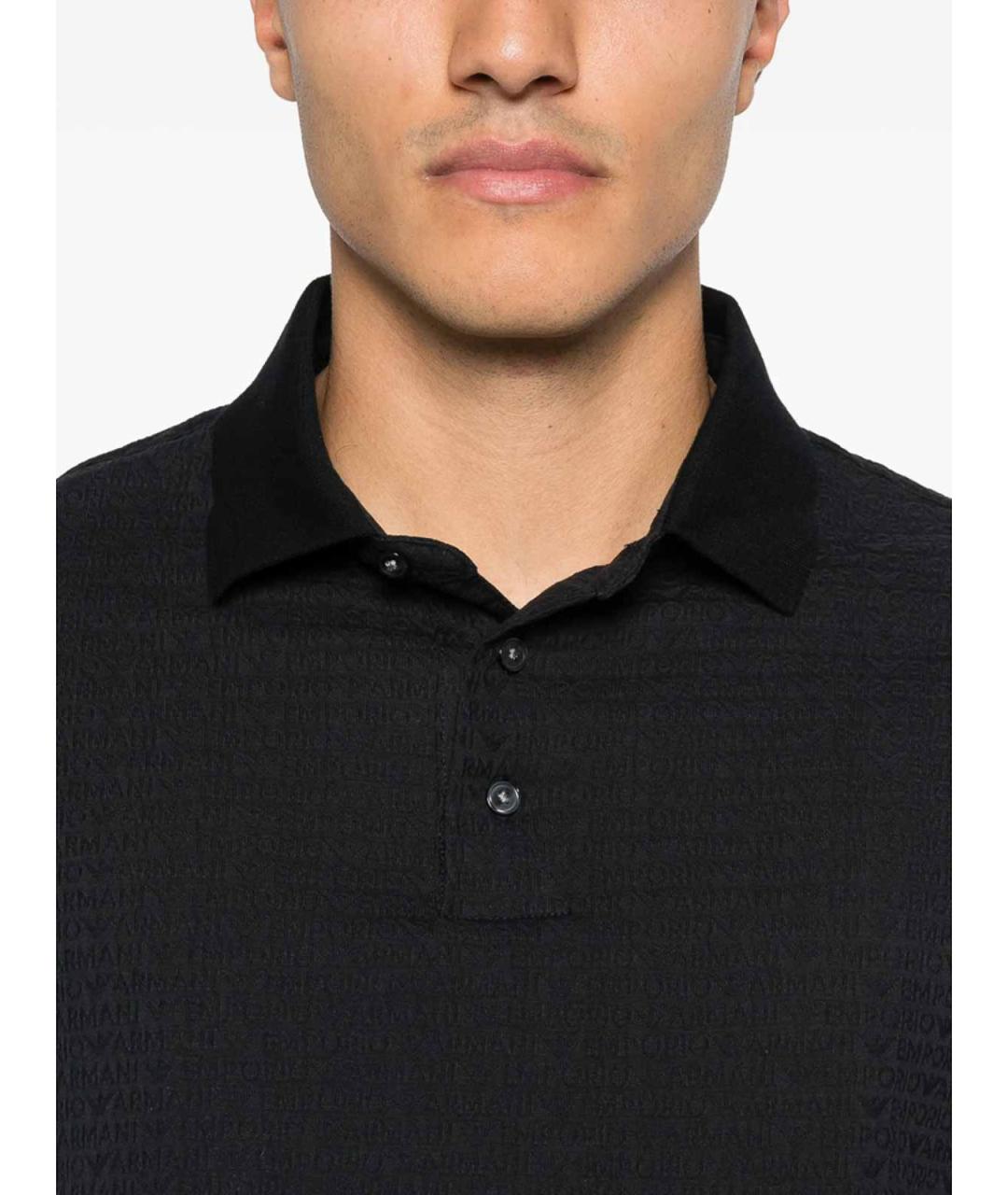 EMPORIO ARMANI Черный хлопковый джемпер / свитер, фото 2