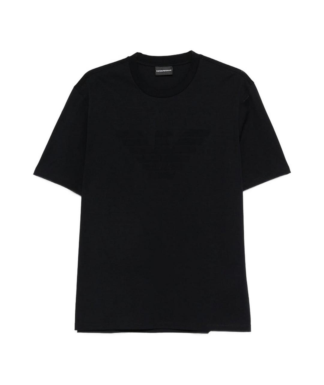 EMPORIO ARMANI Черная хлопковая футболка, фото 1