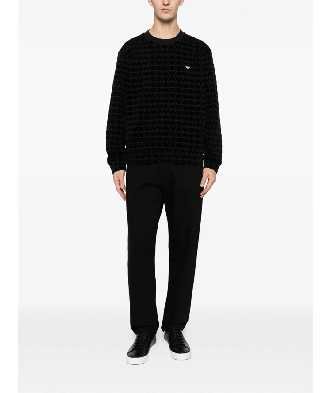 EMPORIO ARMANI Черный полиэстеровый джемпер / свитер, фото 2