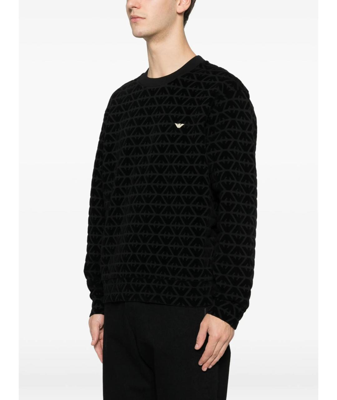 EMPORIO ARMANI Черный полиэстеровый джемпер / свитер, фото 4