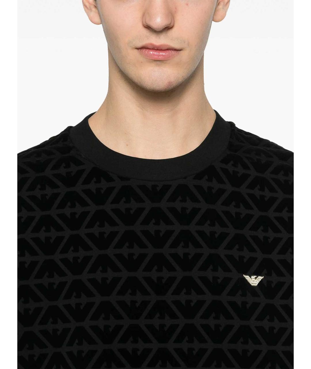 EMPORIO ARMANI Черный полиэстеровый джемпер / свитер, фото 5