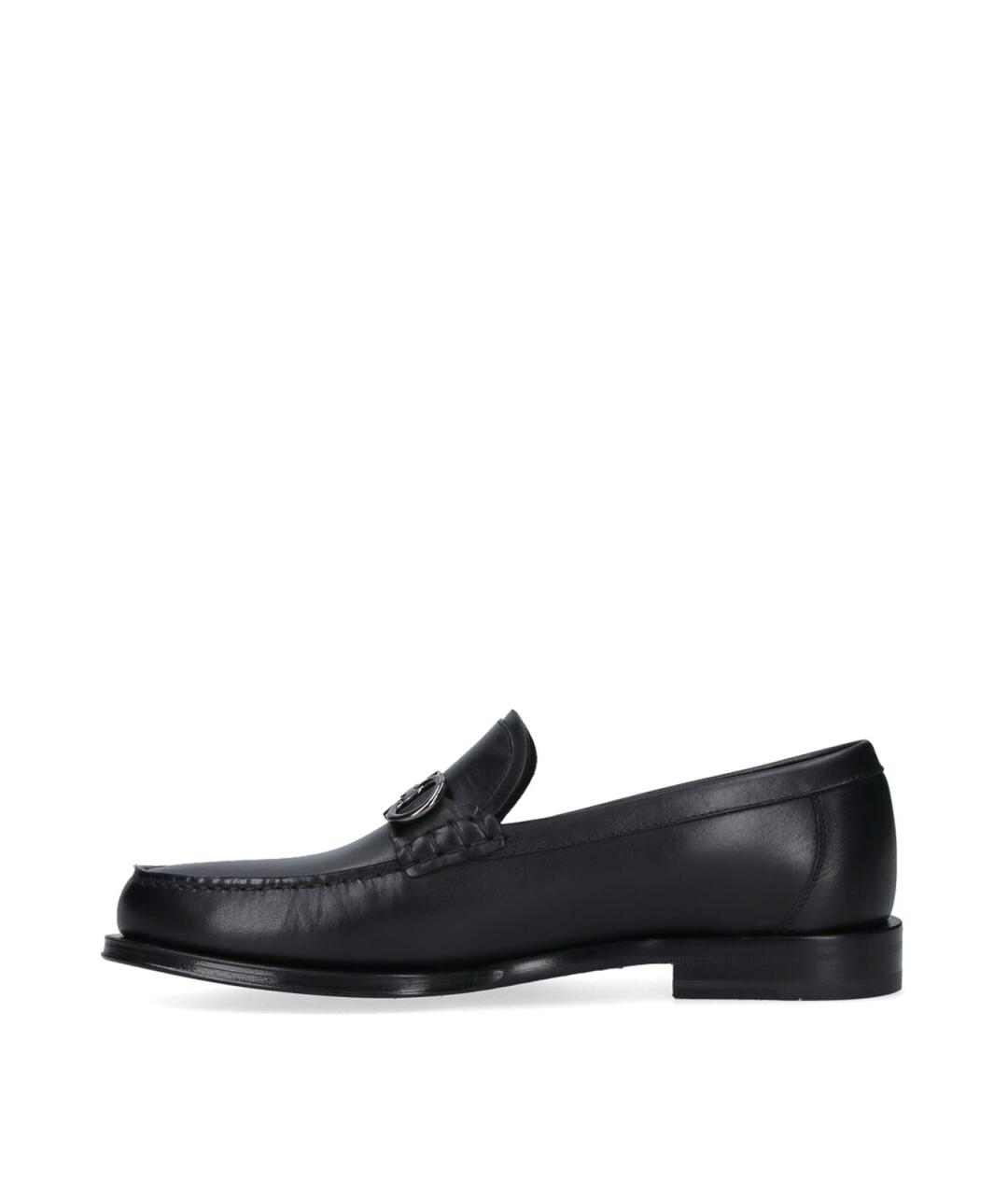 FERRAGAMO Черные кожаные лоферы, фото 3