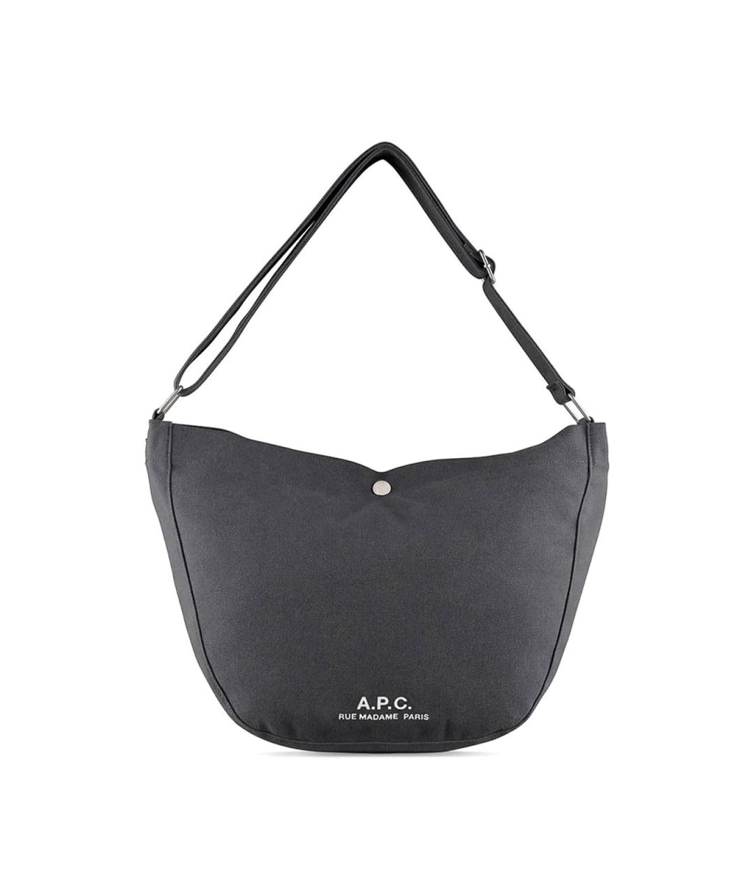 A.P.C. Черная хлопковая сумка на плечо, фото 1
