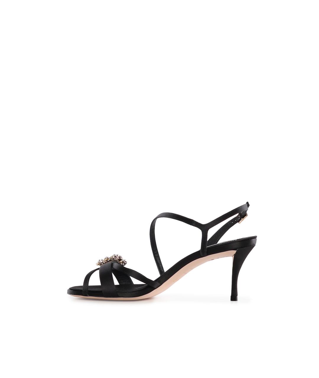 ROGER VIVIER Черные текстильные босоножки, фото 4