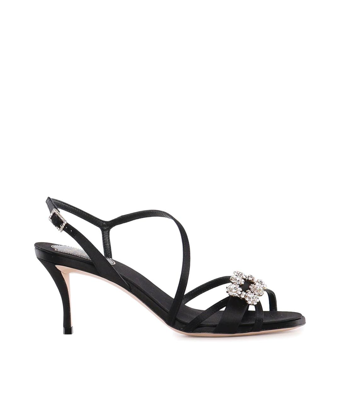 ROGER VIVIER Черные текстильные босоножки, фото 1