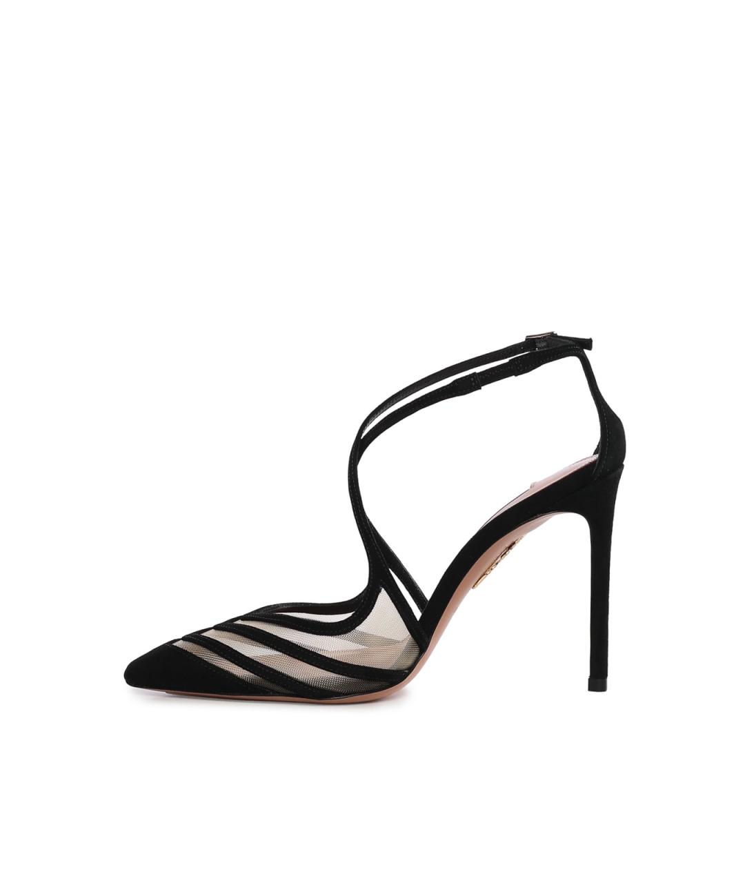 AQUAZZURA Черные замшевые туфли, фото 4