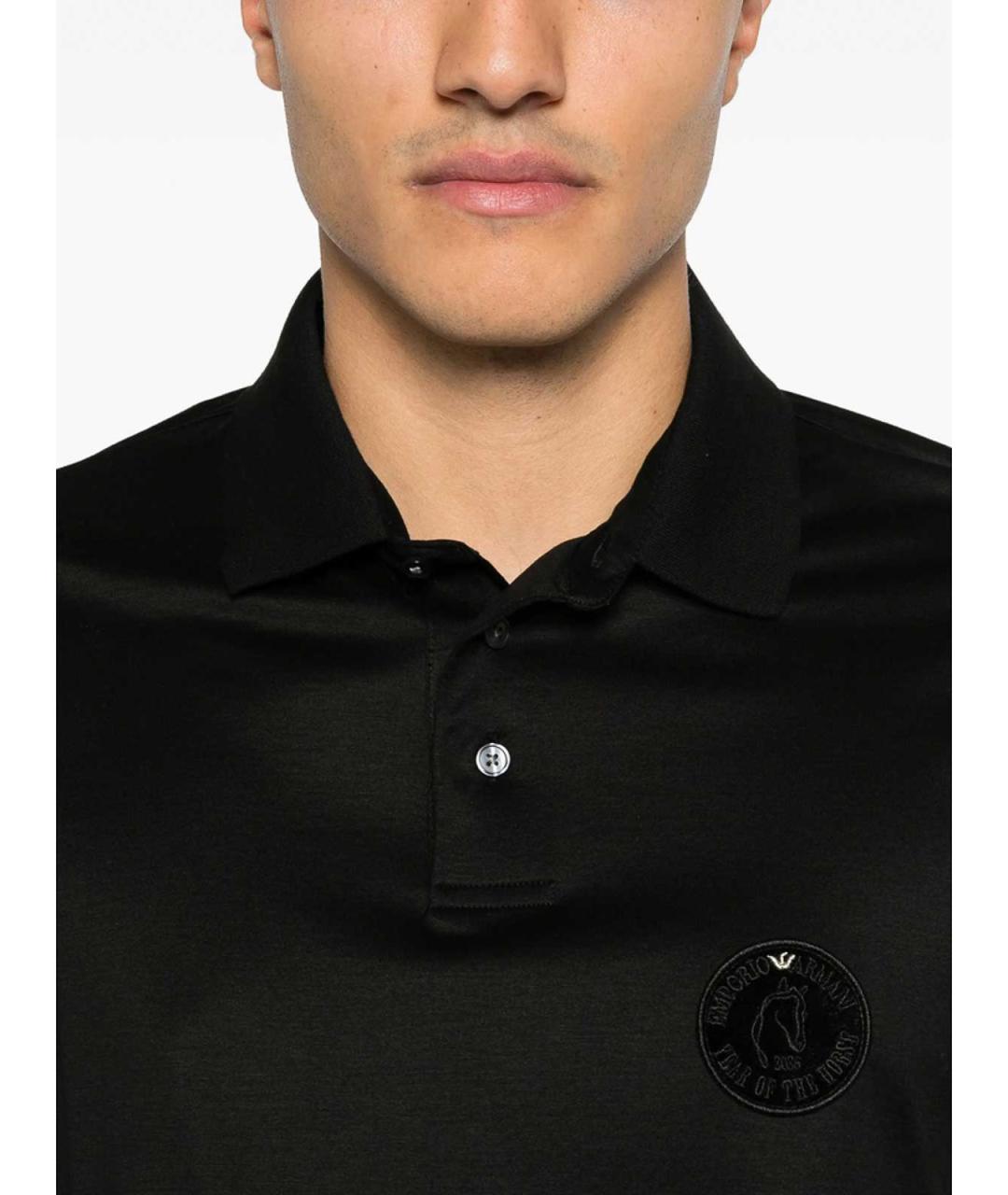 EMPORIO ARMANI Черный хлопковый джемпер / свитер, фото 3