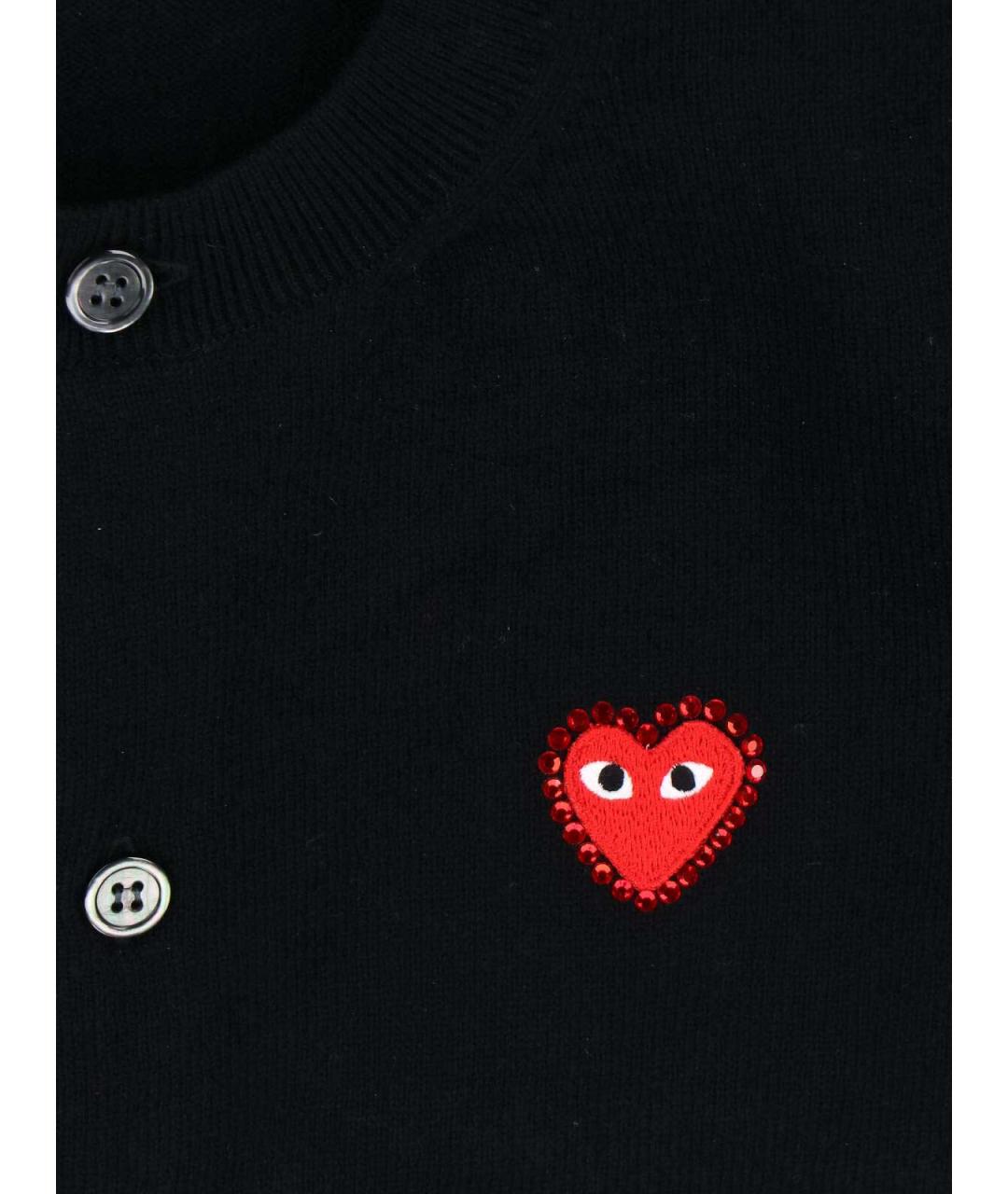 COMME DES GARÇONS PLAY Черный шерстяной кардиган, фото 3