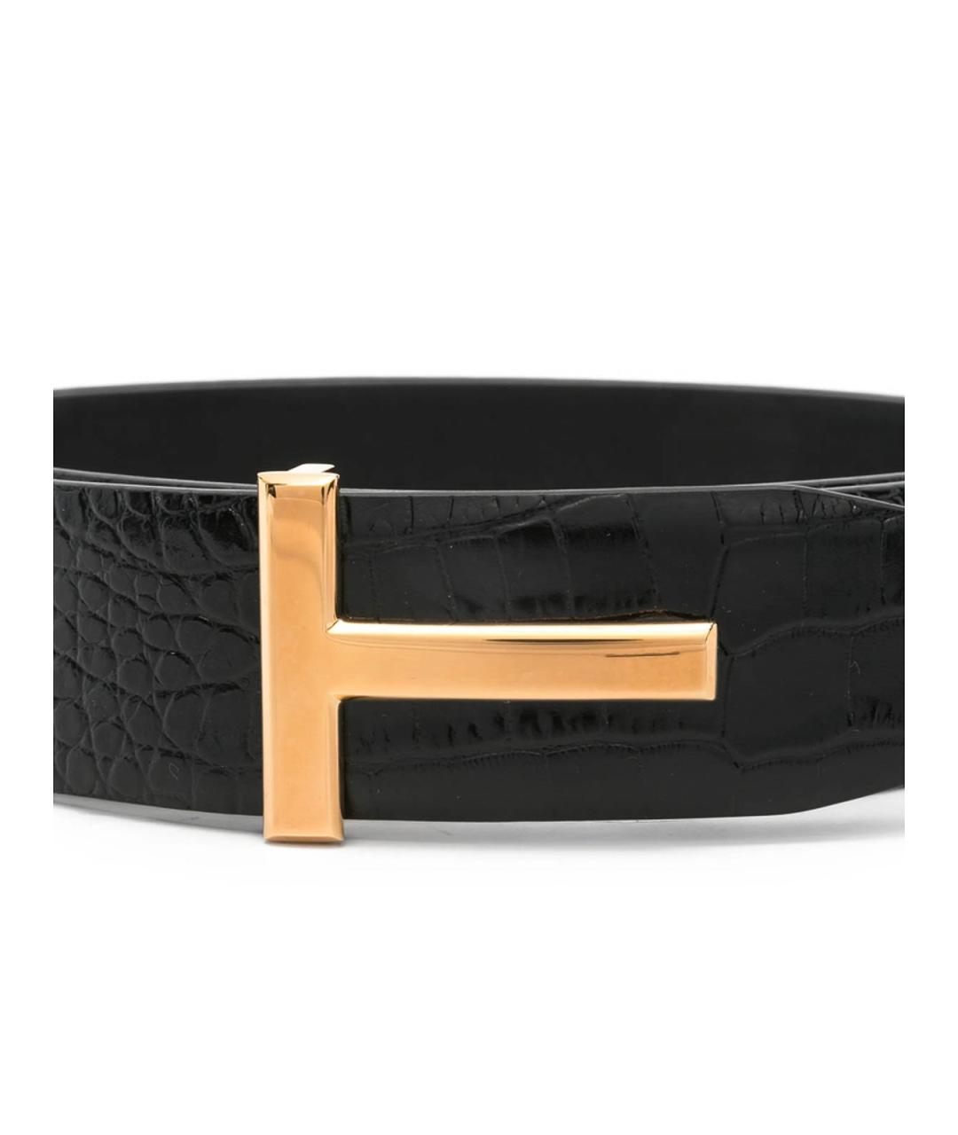 TOM FORD Черный кожаный ремень, фото 3