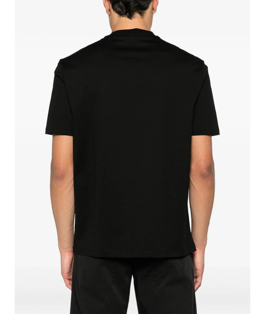 EMPORIO ARMANI Черная хлопковая футболка, фото 4