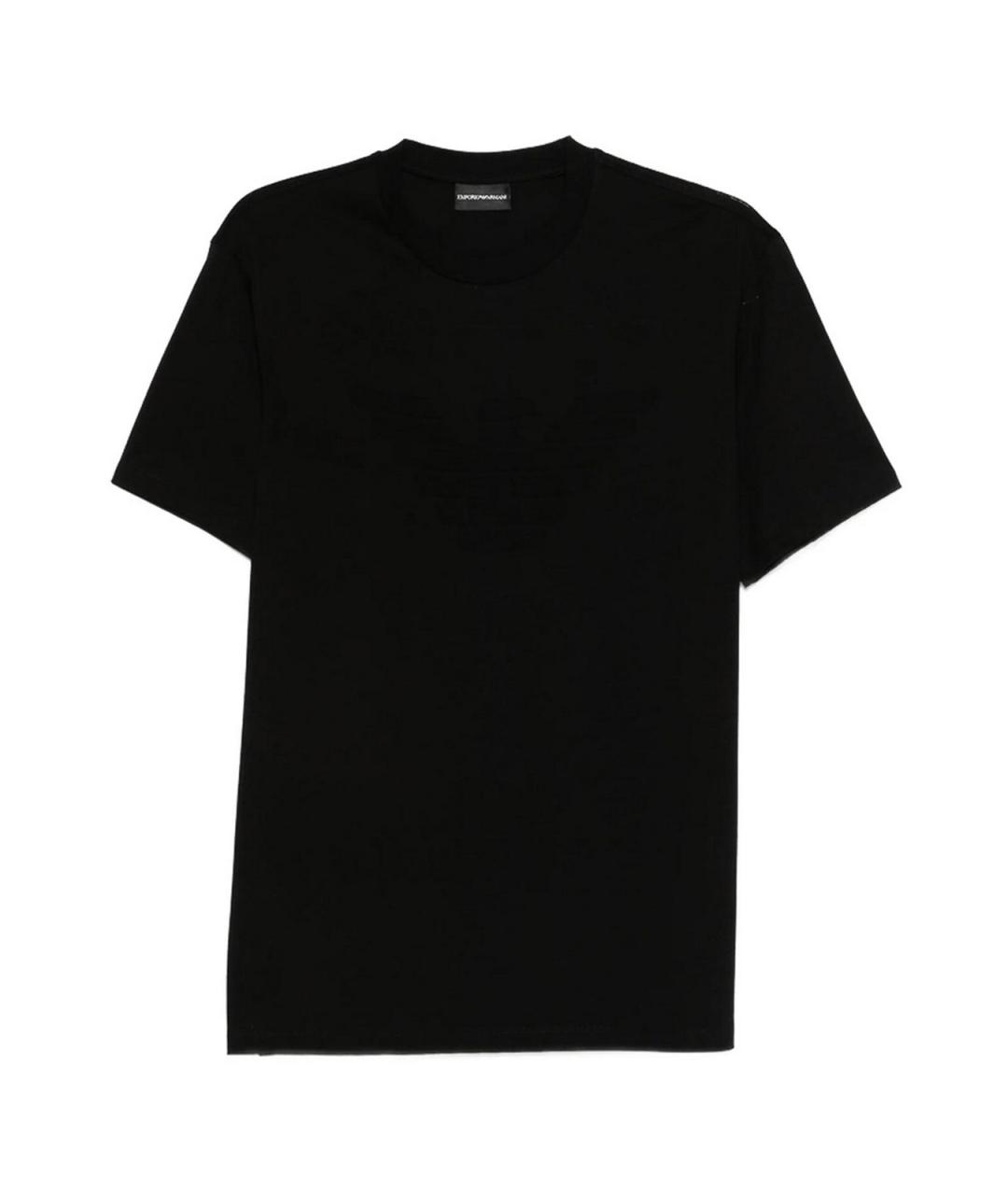 EMPORIO ARMANI Черная хлопковая футболка, фото 1