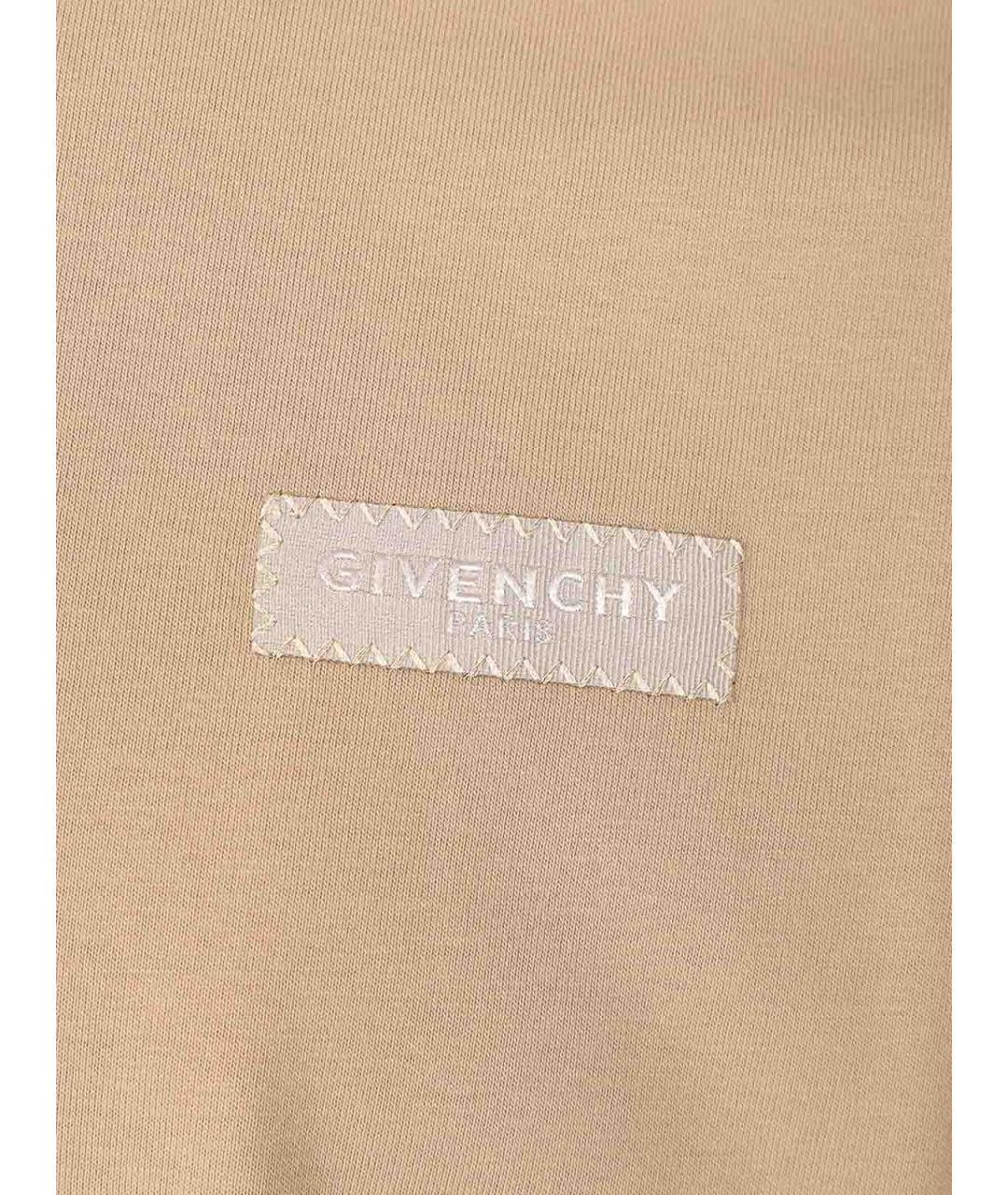 GIVENCHY Бежевая хлопковая футболка, фото 3