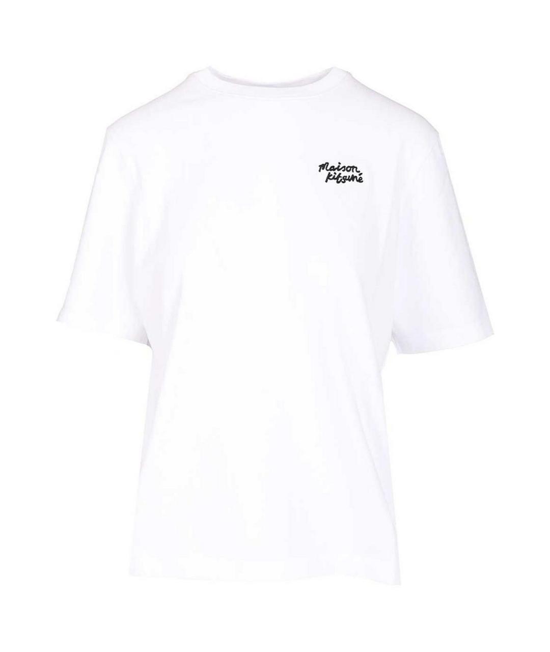 MAISON KITSUNE Белая хлопковая футболка, фото 1